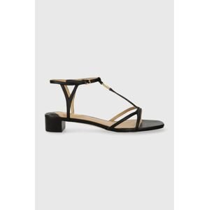 Kožené sandále Lauren Ralph Lauren Fallon dámske, čierna farba, 802920407001