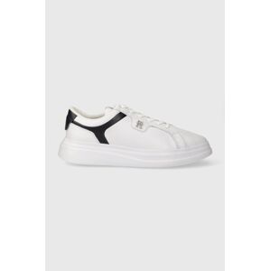 Kožené tenisky Tommy Hilfiger POINTY COURT SNEAKER biela farba, FW0FW07460