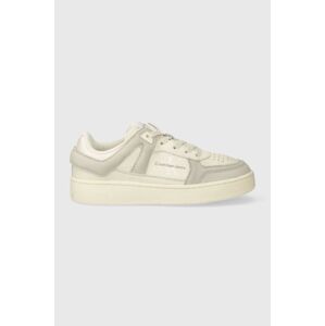 Tenisky Calvin Klein Jeans BASKET CUPSOLE LOW MIX ML FAD šedá farba, YW0YW01301