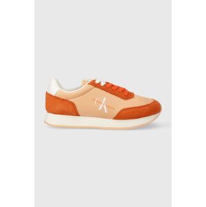 Tenisky Calvin Klein Jeans RETRO RUNNER LOW LACE NY ML oranžová farba, YW0YW01326