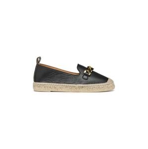 Kožené espadrilky Geox D LAMPEDUSA A čierna farba, D36V0A00085C9999