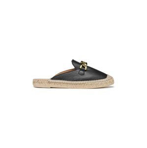 Kožené espadrilky Geox D LAMPEDUSA B čierna farba, D36V0B00085C9999