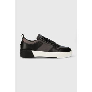 Tenisky Calvin Klein LOW TOP LACE UP W/ HEATBOND PET čierna farba, HM0HM01290