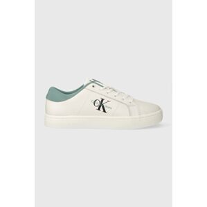 Kožené tenisky Calvin Klein Jeans CLASSIC CUPSOLE LOW ML LTH biela farba, YM0YM00864