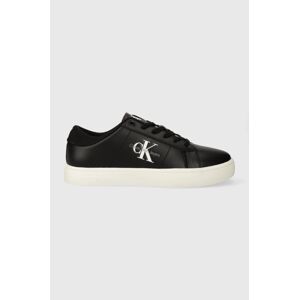 Kožené tenisky Calvin Klein Jeans CLASSIC CUPSOLE LOW ML LTH čierna farba, YM0YM00864