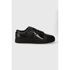 Kožené tenisky Calvin Klein Jeans CLASSIC CUPSOLE LOW MIX NBS LUM čierna farba, YM0YM00865