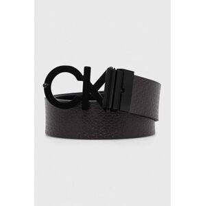 Obojstranný kožený opasok Calvin Klein pánsky, čierna farba