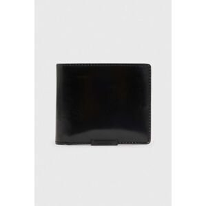 Kožená peňaženka AllSaints Attain pánska, čierna farba