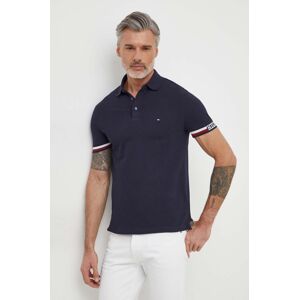 Polo tričko Tommy Hilfiger pánsky,tmavomodrá farba,s nášivkou,MW0MW33585