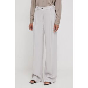 Nohavice Calvin Klein dámske,šedá farba,široké,vysoký pás,K20K206774