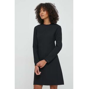 Šaty Calvin Klein čierna farba, mini, áčkový strih