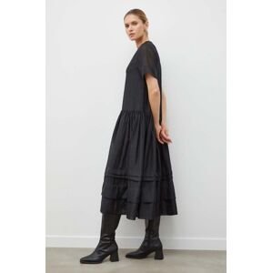 Šaty Lovechild čierna farba, midi, áčkový strih