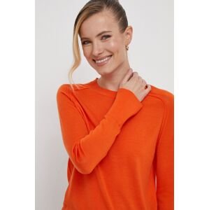 Vlnený sveter Calvin Klein dámsky, oranžová farba, tenký