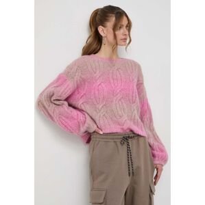 Vlnený sveter Miss Sixty dámsky, ružová farba, teplý