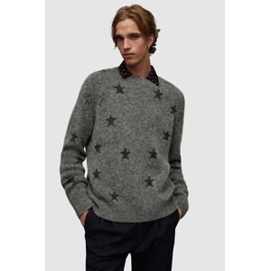 Vlnený sveter AllSaints Odyssey šedá farba, teplý