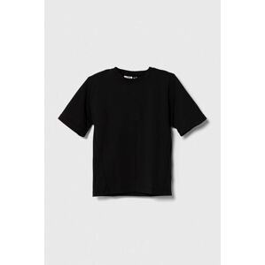 Detské tričko adidas čierna farba, jednofarebný