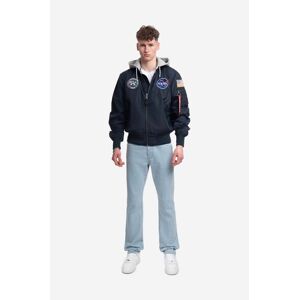 Bunda Alpha Industries 136106.07-navy, pánska, tmavomodrá farba, prechodná