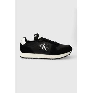 Tenisky Calvin Klein Jeans RUNNER SOCK LACEUP NY-LTH čierna farba, YM0YM00553