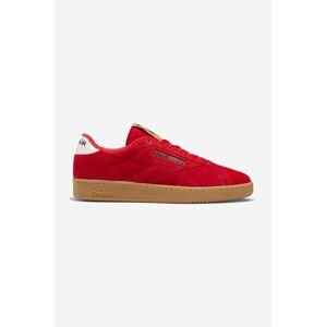 Semišové tenisky Reebok Classic C Grounds GV6954-red, červená farba,