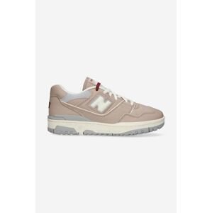 Kožené tenisky New Balance BB550LY1-beige, béžová farba