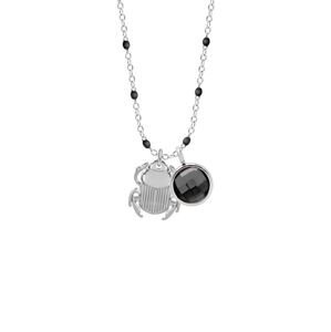 Postriebrený náhrdelník Lilou Skarabeusz