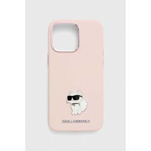 Puzdro na mobil Karl Lagerfeld iPhone 15 Pro Max 6.7'' ružová farba