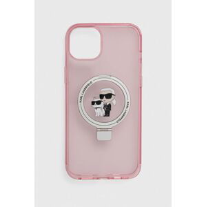 Puzdro na mobil Karl Lagerfeld iPhone 15 Plus / 14 Plus 6.7'' ružová farba