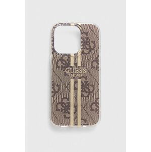 Puzdro na mobil Guess Phone 15 Pro 6.1" hnedá farba