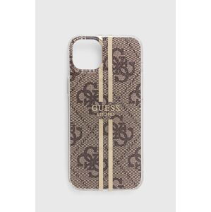 Puzdro na mobil Guess iPhone 15 Plus / 14 Plus 6.7" hnedá farba