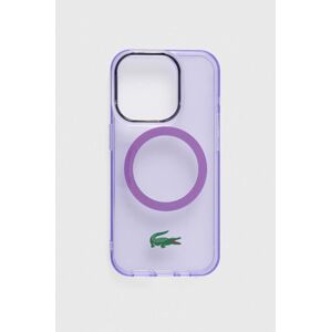 Puzdro na mobil Lacoste iPhone 15 Pro 6.1" fialová farba