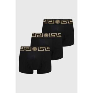 Boxerky Versace 3-pak pánske, čierna farba