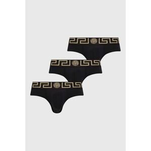 Slipy Versace 3-pak pánske, čierna farba