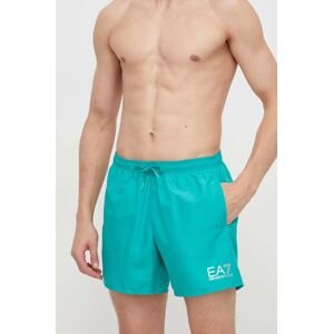 Plavkové šortky EA7 Emporio Armani zelená farba