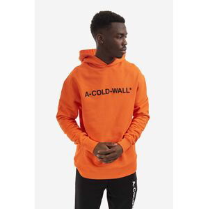 Bavlnená mikina A-COLD-WALL* Essential Logo Hoodie ACWMW083.-LIGHTORANG, pánska, oranžová farba, s kapucňou, s potlačou