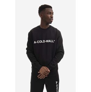 Bavlnená mikina A-COLD-WALL* Essential Logo Crewneck ACWMW082.-LIGHTORANG, pánska, čierna farba, s potlačou