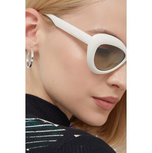 Slnečné okuliare Moschino dámske, biela farba