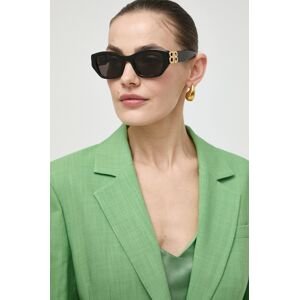 Slnečné okuliare Balenciaga dámske, čierna farba, BB0311SK