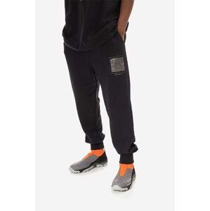 Bavlnené tepláky A-COLD-WALL* Foil Grid Sweatpants ACWMB131.-BLACK, čierna farba, s potlačou