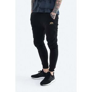 Tepláky Alpha Industries 116370FP.583-black, čierna farba, jednofarebné