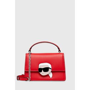 Kožená kabelka Karl Lagerfeld červená farba