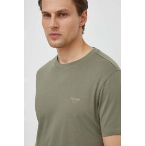 Bavlnené tričko Joop! pánsky, zelená farba, jednofarebný