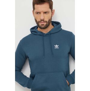 Mikina adidas Originals pánska, zelená farba, s kapucňou, jednofarebná