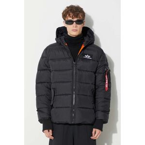 Bunda Alpha Industries Hooded Puffer Alpha FD 118113.03, pánska, čierna farba, zimná