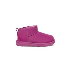 Detské semišové snehule UGG KIDS CLASSIC ULTRA MINI fialová farba