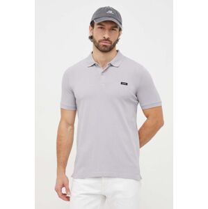 Polo tričko Calvin Klein pánske,šedá farba,jednofarebný,K10K111196