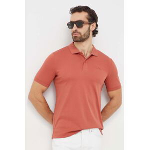 Bavlnené polo tričko Calvin Klein oranžová farba, jednofarebný