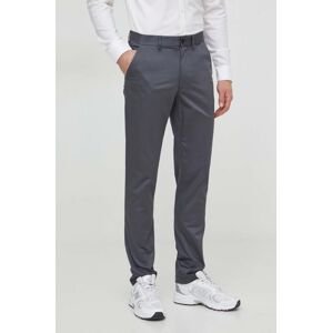 Nohavice Calvin Klein pánske, šedá farba, strih chinos