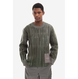 Vlnený sveter A-COLD-WALL* Two-Tone Jacquard Knit ACWMK074-PINEGREEN, zelená farba