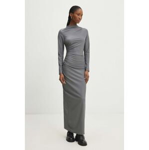 Šaty Answear Lab šedá farba, maxi, priliehavá