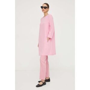 Šaty Liviana Conti ružová farba, mini, áčkový strih